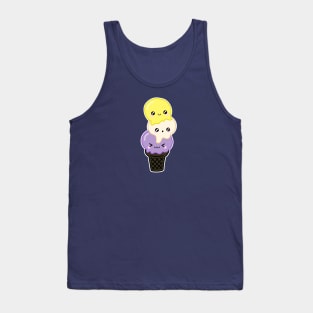 Kawaii LGBTQ Nonbinary Pride Ice Cream Cone Tank Top